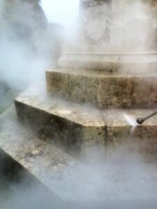 cleaning the Shepway Cross
